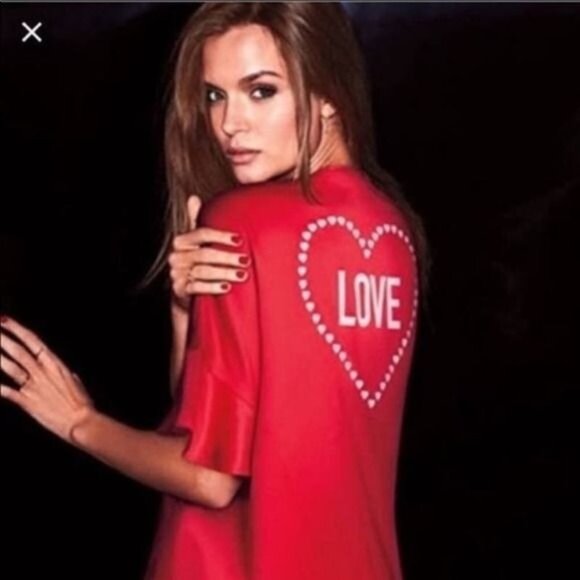 Victoria's Secret Red Valentine Love ROBE One Size Ties Heart Lingere - Picture 2 of 10